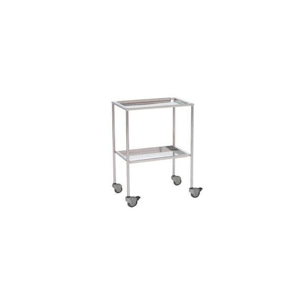 MESA AUXILIAR INOX P/INSTRUMENTAL 2 BANDEJAS