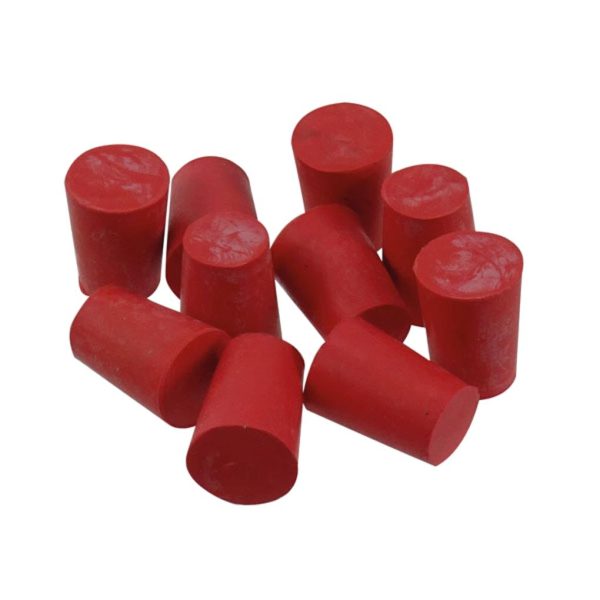 TAPON GOMA MACIZO ROJA 13X16MM H20MM C/25