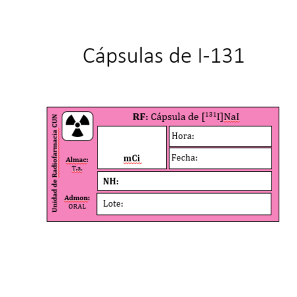 PEGATINA  CAPSULAS DE L-131 C/500
