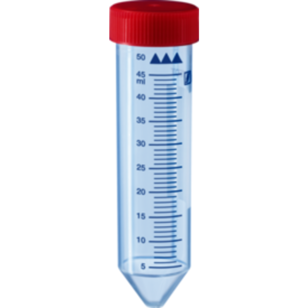 TUBO PP ROSCADO 50ML T/ROJO C/300