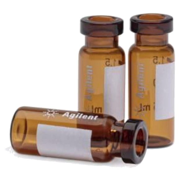 VIAL SELLADO AMBAR CON  ZONA ESCRITURA C/100